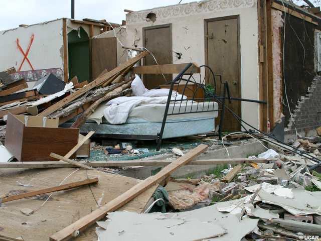 Tornado damaged home
